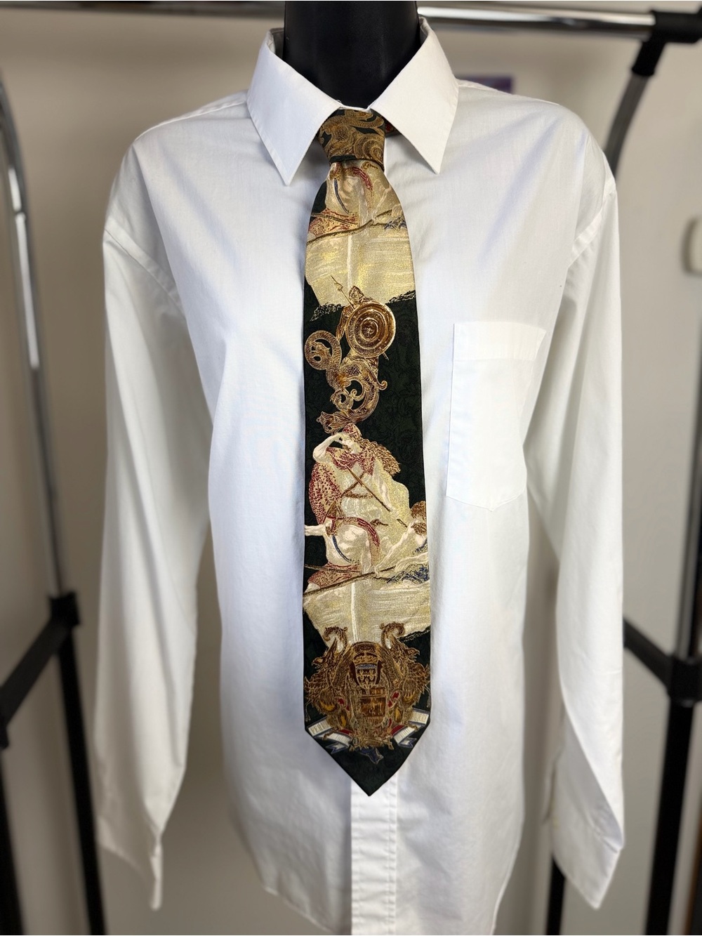 Gianfranco Ferré 100% Silk Tie Renaissance Medieval Heraldic Art Necktie